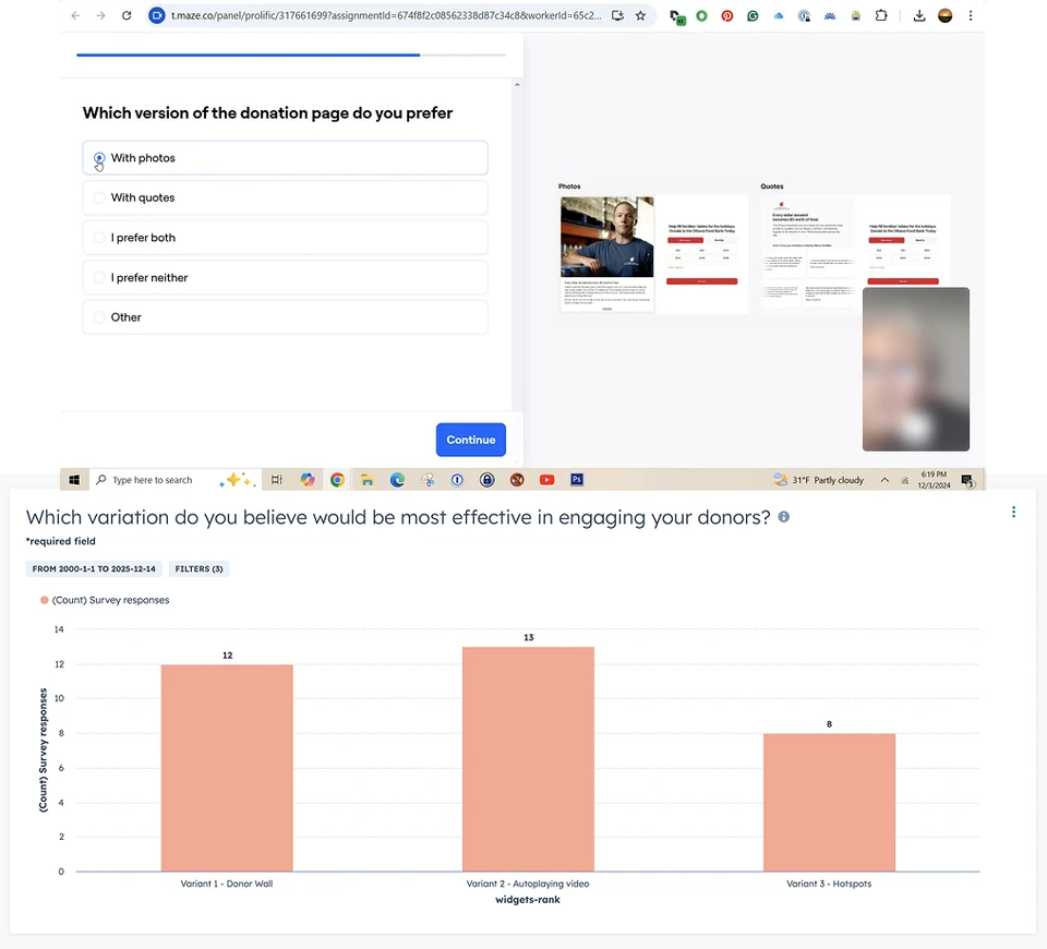 Maze preference testing and client survey results