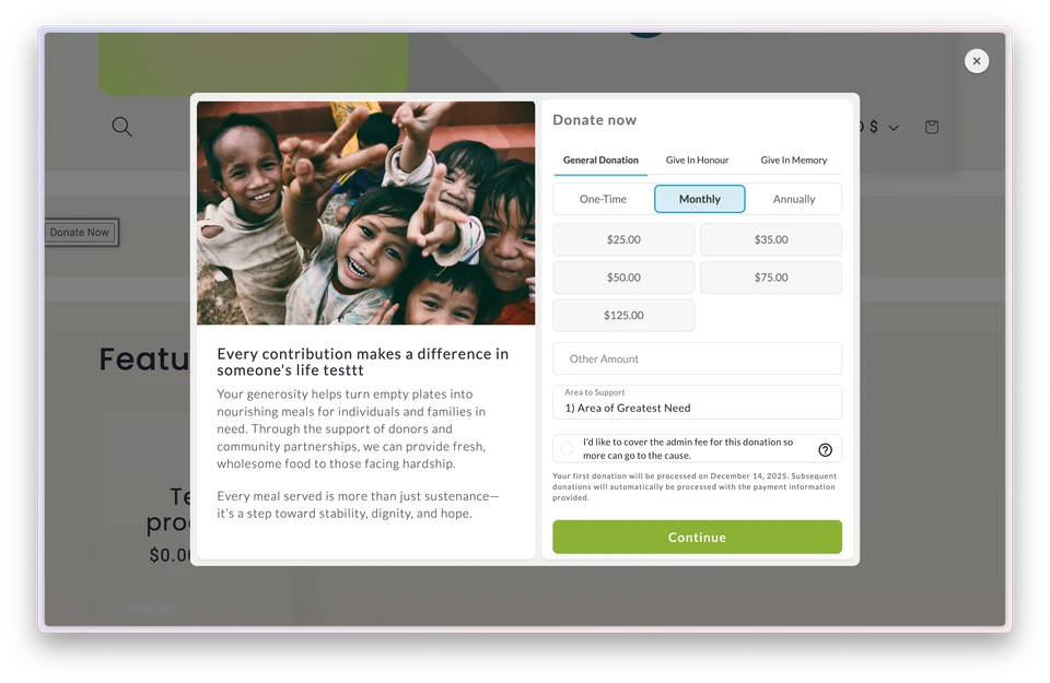 Beta donation form